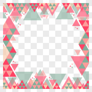 粉色灰色三角几何商务边框图片