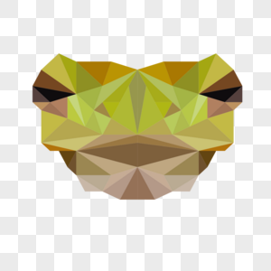 几何风格多边形低聚青蛙头像图片