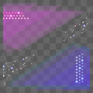 粉色和紫色半透明三角形科技商务边框图片