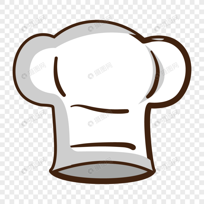 白色线条卡通厨师帽图片