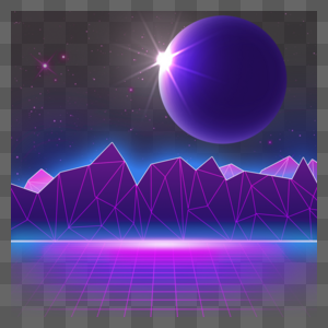 立体几何紫色抽象天体科技光效图片