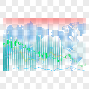 蓝色方块股市走势图高清图片