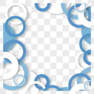 圆圈组合蓝色商务边框图片