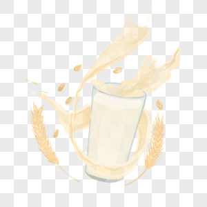 燕麦牛奶水彩风格燕麦色图片