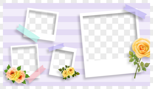 花卉相册紫色梦幻几何相框设计图片