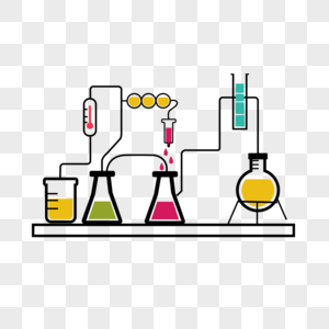 化学实验反应卡通图片