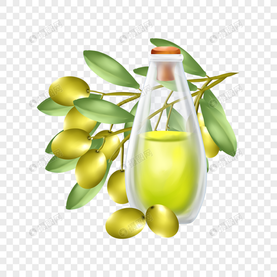 橄榄油橄榄树叶液体油图片