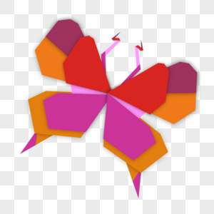 蝴蝶折纸彩色手工制作图片