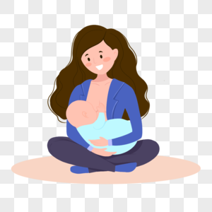 母亲母乳喂养婴儿概念插画怀抱里的孩子图片