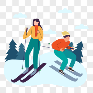 冬季滑雪运动雪橇板滑雪图片
