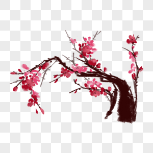 水墨风格新年梅花树图片