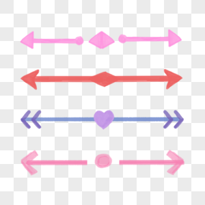水彩线稿反方向箭头图组高清图片