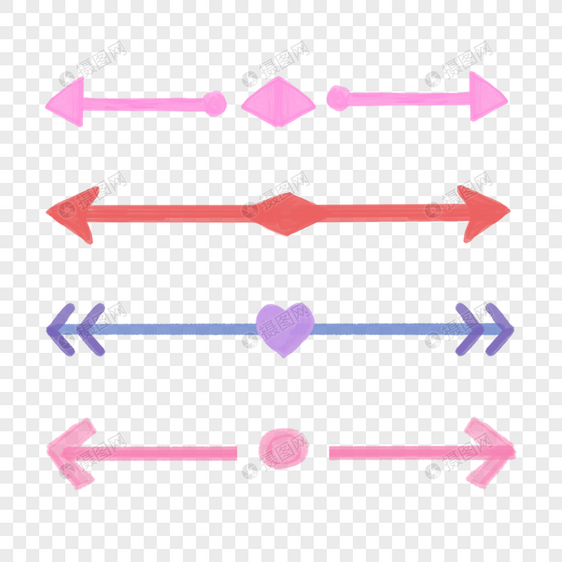 水彩线稿反方向箭头图组图片