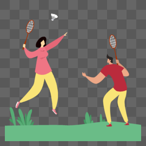双人羽毛球运动项目图片