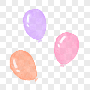 三支漂浮的水彩气球图片