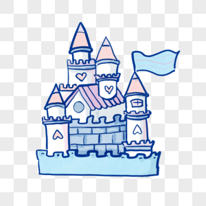水彩可爱童话城堡图片