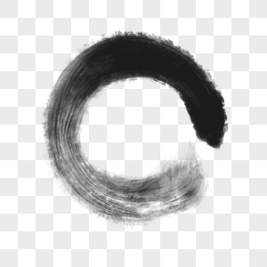 黑色弯曲旋转水彩油漆圆圈笔刷图片