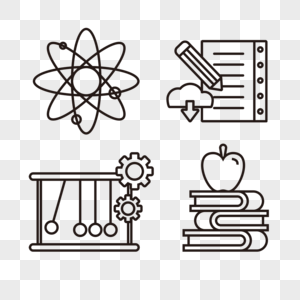 电子在线教育科学技术互联网线图标高清图片