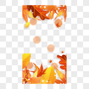 秋季光效树叶故事边框金色图片