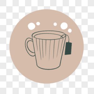 泡茶杯子灰色卡通图标图片