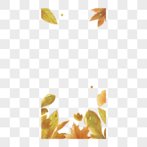 秋季黄色树叶故事边框图片