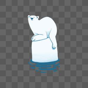 扁平抽象孤单北极熊图片