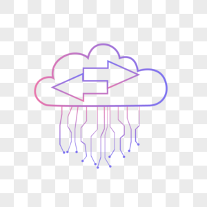 彩色线条云端服务器互联网云计算概念插图图片