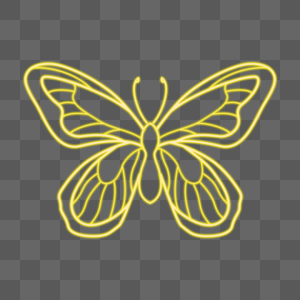 黄色霓虹单线蝴蝶图片