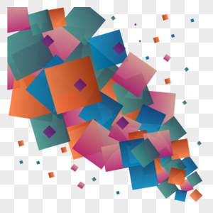 抽象渐变几何彩色立体方块图片
