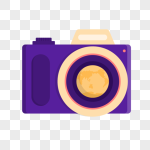 紫色卡通可爱相机图标图片