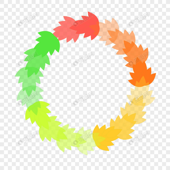 彩色圆圈树叶笔刷图片