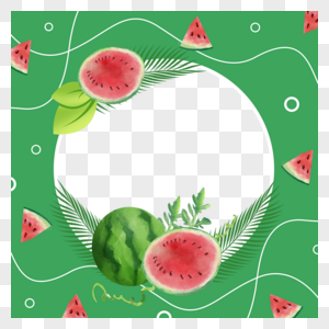 夏季水果facebook边框西瓜绿色图片