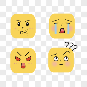 黄色可爱卡通emoji表情图片