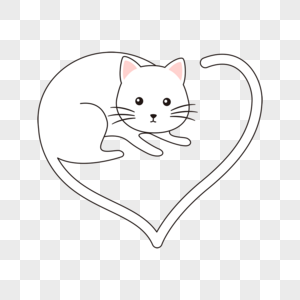 卡通可爱猫咪爱心的样式图片