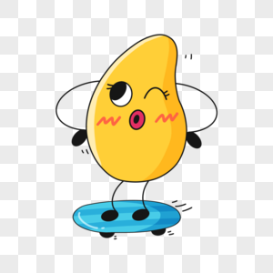 黄色芒果滑板运动图片