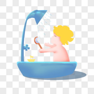 卡通的浴缸里可爱小宝宝洗澡图片