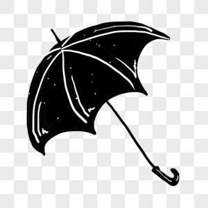 黑色手绘雨伞创意黑白单色涂鸦图片