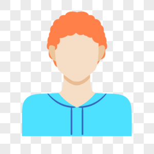 橘红色短发男生卡通人物头像图片