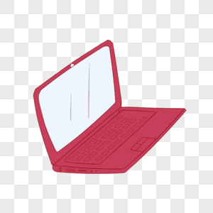 红色笔记本电脑科学教育元素剪贴画图片