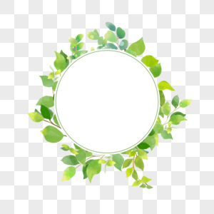 水彩尤加利叶绿色浪漫婚礼边框图片