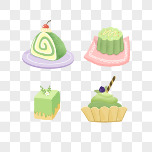 绿色抹茶味道蛋糕甜点图片