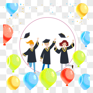 气球庆祝毕业生边框图片