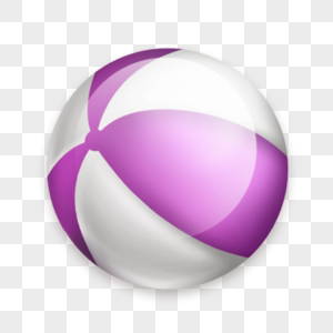 夏日沙滩上紫色白色的球图片