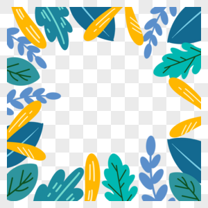 夏季植物绿叶装饰边框图片