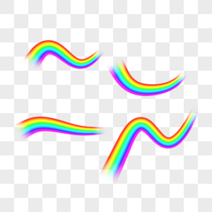 弯曲的抽象彩虹光效图片