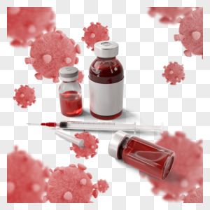 3d新型冠状红色疫苗图片