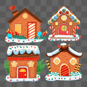 圣诞姜饼屋童话房子高清图片