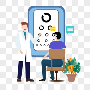 眼科医生检查视力卡通高清图片