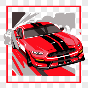 赛车速度红色卡通徽标图片
