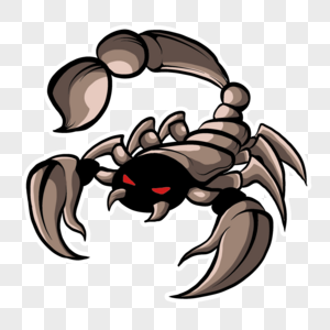 蝎子吉祥物波普风格棕色图片
